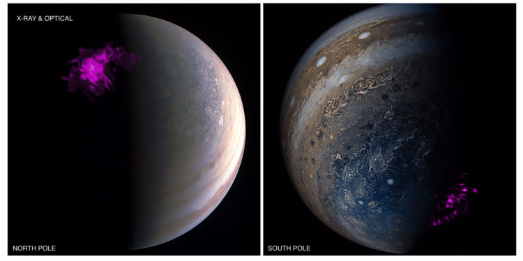 Астрофизики создали карту уникальных рентгеновских излучений Юпитера