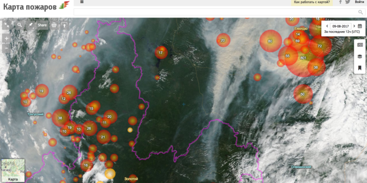 Лесные пожары распространяются на востоке России