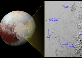 Опубликовано новое изображение удивительных ледников на Плутоне