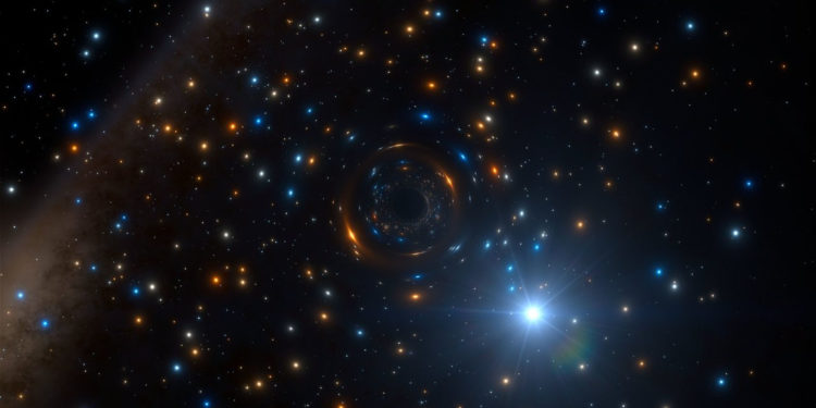 Черную дыру обнаружили по странному поведению одинокой звезды